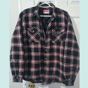 ⛔️SOLD* Wrangler Quilted Jacket with Red and Black Plaid